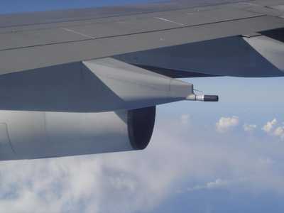 The fuel dump nozzle of an Airbus A340-300. Photo by Lahiru K.