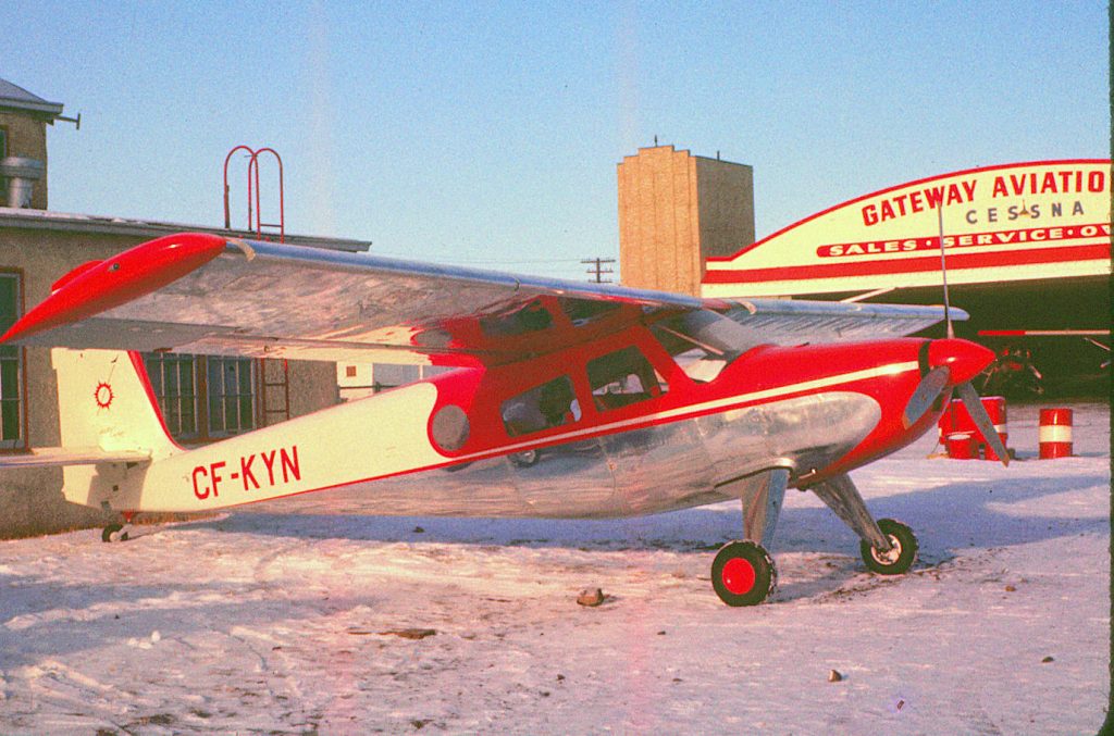 A Helio Courier aircraft in Edmonton, Canada circa 1959. Photo taken by Gordon Hunter.